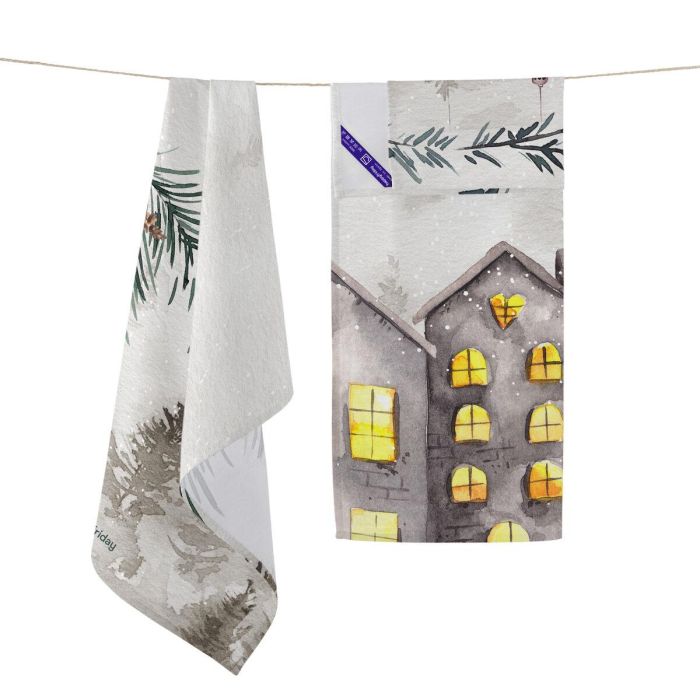 Paño de Cocina HappyFriday XMAS Multicolor 70 x 50 cm 15 x 1 x 38 cm (2 Piezas) 1