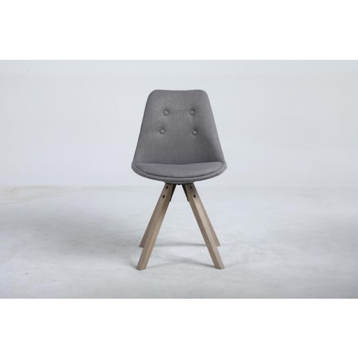 DKD Home Decor Silla Scandi Roble Poliéster Gris Oscuro 84x48x44 cm 1