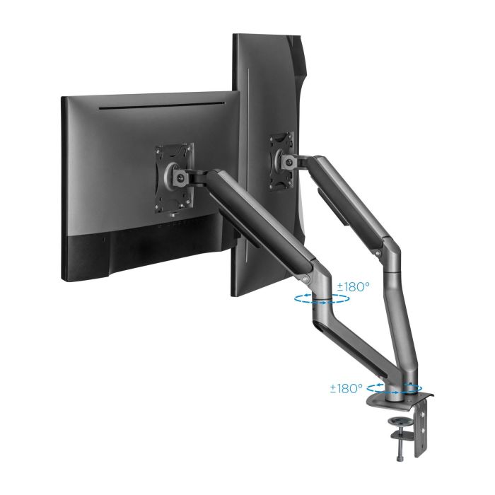 TooQ DB4132TNR-G Soporte de Mesa para 2 Monitores, Giratorio e Inclinable, VESA 75/100, 17-32", hasta 9kg por brazo 3 TooQ DB4132TNR-G Soporte de Mesa para 2 Monitores, Giratorio e Inclinable, VESA 75/100, 17-32", hasta 9kg por brazo 3