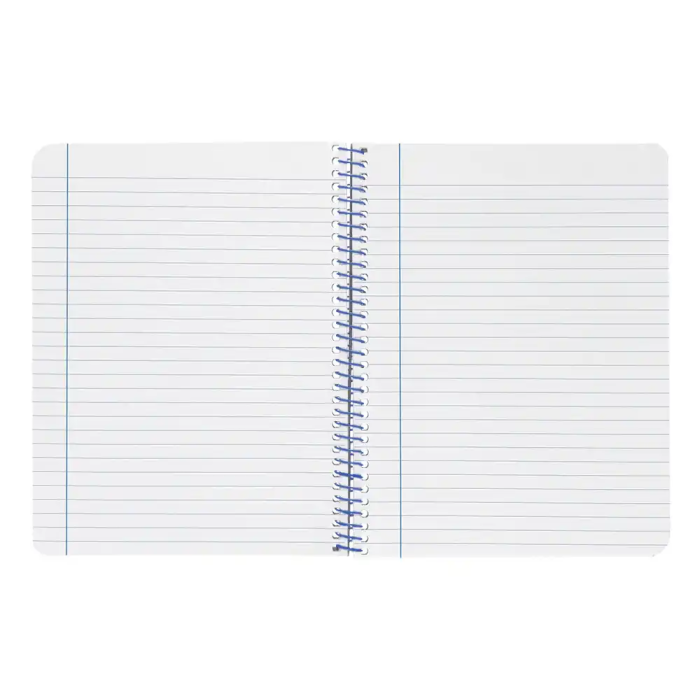 Liderpapel Cuaderno espiral Wonder A4, Tapa Plástico, 80 Hojas, 90gr, Rayado Horizontal con Margen, Color Rojo 5