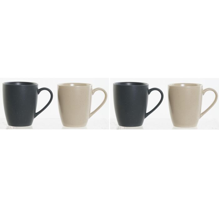 Mug Scandi DKD Home Decor Beige Gris Oscuro 13 x 31 x 19 cm Set de 4 1 Mug Scandi DKD Home Decor Beige Gris Oscuro 13 x 31 x 19 cm Set de 4 1