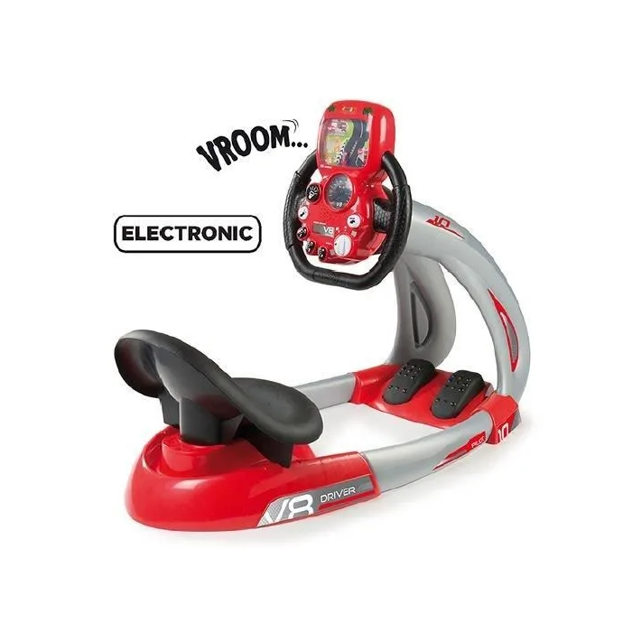 Smoby Simulador de Manejo Electrónico Pilot V8 con Soporte para Smartphone, Hecho en Francia Smoby Simulador de Manejo Electrónico Pilot V8 con Soporte para Smartphone, Hecho en Francia