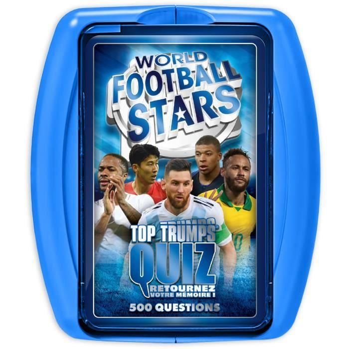 Winning Moves Cuestionario Estrellas de Fútbol: Juego de Preguntas 500 Temas Ilustrados, Compacto, Portátil, para 2+ Jugadores, +10 Años