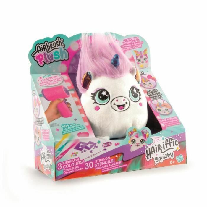 Canal Toys - Peluche Airbrush - Peluche Squishy Hair'iffic para peinar y decorar con spray electrónico, rotuladores, -AIR 040- aleatorio 1