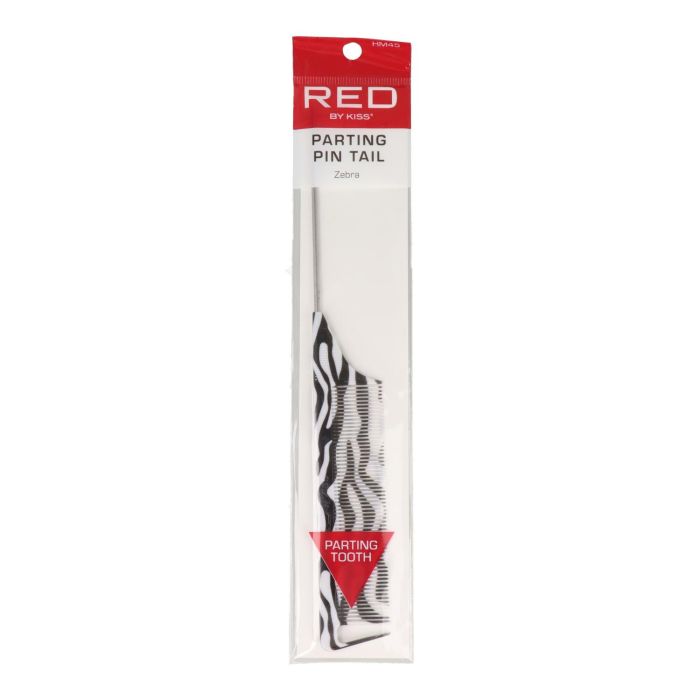 Red Kiss Zebra Parting Pin Tail Comb