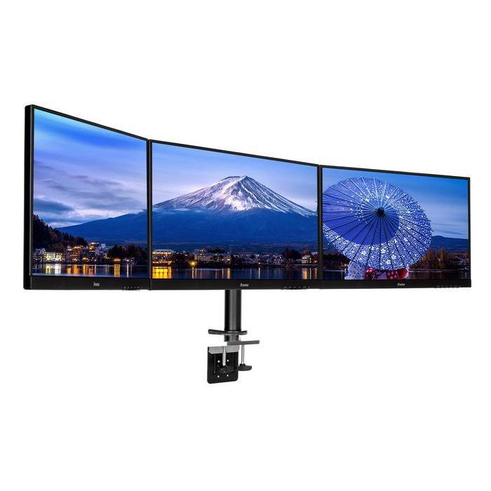 iiyama DS1003C-B1 Brazo de Escritorio Triple para 3 Pantallas de 10-27 pulgadas, Soporte Ajustable con Gestión de Cables