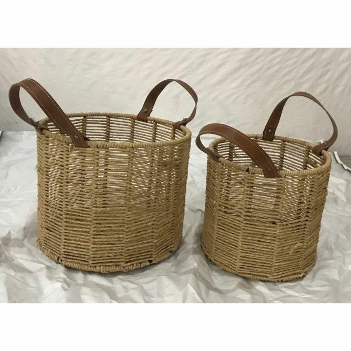 Cesta Balines DKD Home Decor Marron Natural 32 x 39 x 32 cm Set de 2 2 Cesta Balines DKD Home Decor Marron Natural 32 x 39 x 32 cm Set de 2 2