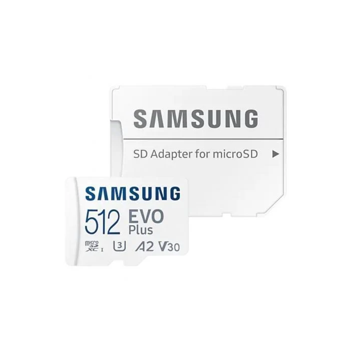 Samsung Tarjeta microSDXC EVO Plus 2023 512GB con Adaptador SD Clase 10 U3 V30 A2 Lectura 160MBs MB-MC512SA/EU 0 Samsung Tarjeta microSDXC EVO Plus 2023 512GB con Adaptador SD Clase 10 U3 V30 A2 Lectura 160MBs MB-MC512SA/EU 0