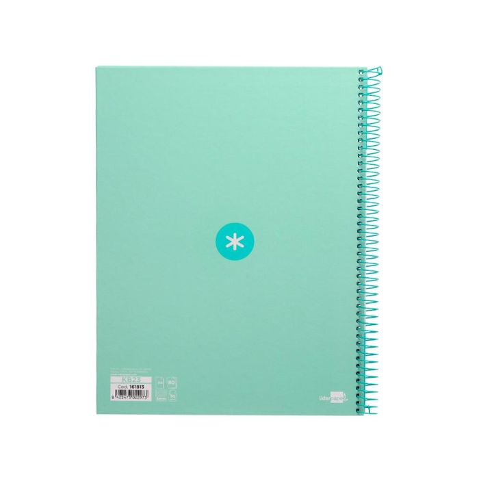 Cuaderno Espiral A4 Micro Antartik Tapa Forrada 80H 90 gr Cuadro 5 mm 1 Banda 4 Taladros Menta 2