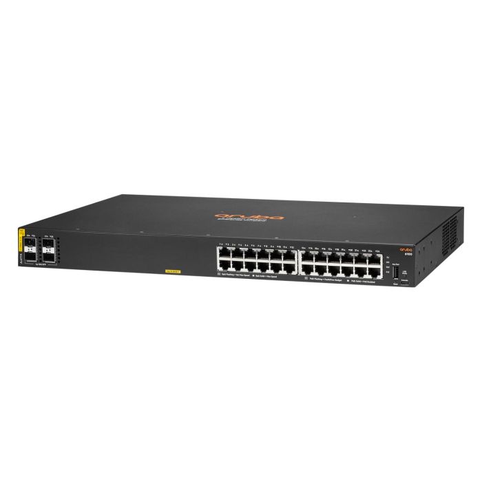 HPE Aruba Networking CX 6100 24G Class4 PoE 4SFP+ 370W Switch Gestionado L3 Gigabit Ethernet Montaje Rack 1U 1