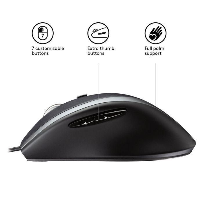 Logitech M500S Ratón con Cable Negro con Desplazamiento Hiperrápido, Precisión Láser y Botones Adelante/Atrás, Diseño Ergonómico 3 Logitech M500S Ratón con Cable Negro con Desplazamiento Hiperrápido, Precisión Láser y Botones Adelante/Atrás, Diseño Ergonómico 3