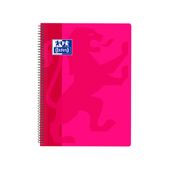 Oxford Cuaderno Espiral School Classic Folio 80 Hojas Cuadro 4 mm Con Margen Fucsia 1
