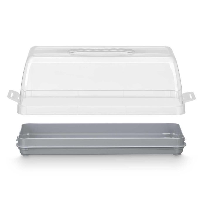 Portatarta Rectangular Asa Gris Leknes 36X15CM (12 Unidades) 3 Portatarta Rectangular Asa Gris Leknes 36X15CM (12 Unidades) 3