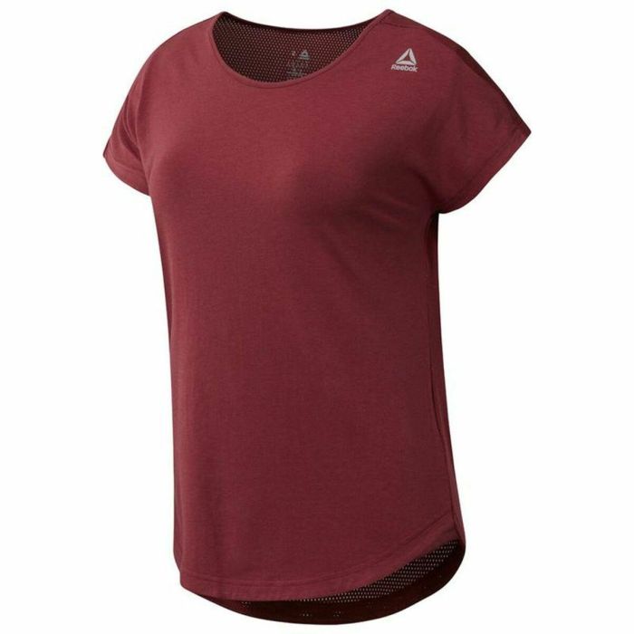 Camiseta de Manga Corta Mujer Reebok Work Mesh Rojo Oscuro 0 Camiseta de Manga Corta Mujer Reebok Work Mesh Rojo Oscuro 0
