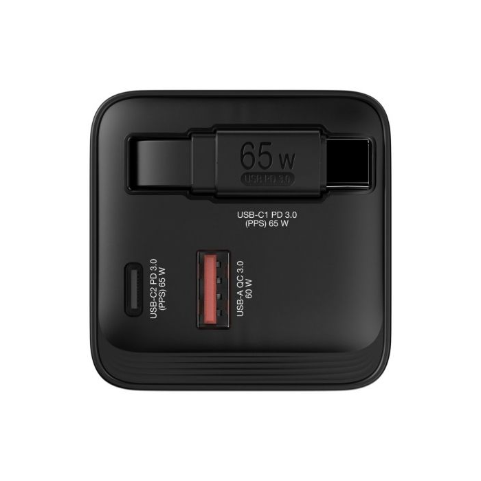 Cargador de Pared Universal Verbatim GaN Charger/ 1xUSB Tipo-C/ 1xUSB/ 1xUSB Tipo-C Macho/ 65W 1