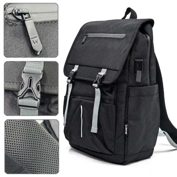 Ewent EW2537 Mochila Unisex Vintage para Portátil 16.1 pulgadas, Impermeable 27L rPET Antirrobo 2 Ewent EW2537 Mochila Unisex Vintage para Portátil 16.1 pulgadas, Impermeable 27L rPET Antirrobo 2