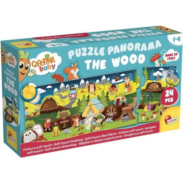 Lisciani Giochi LIS8008324105373 Puzzle Panorámico Carotina Baby El Bosque - Desarrollo Lógica y Motricidad Fina