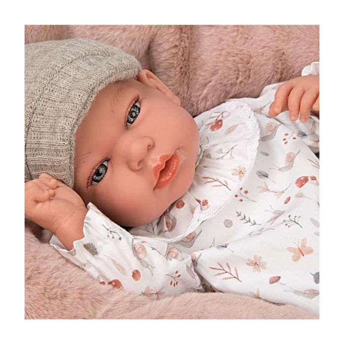 Muñeca elegance andie gris con cojin lactancia, incluye chupete (muñeco de peso)40 cm 10