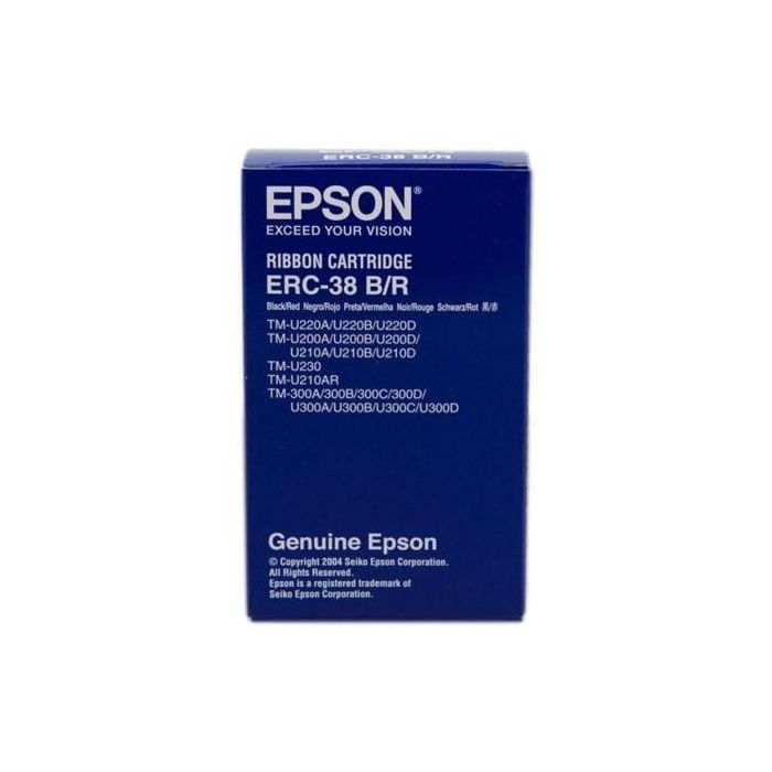 Cinta Nylon Epson ERC-38/ Negro/ Roja Cinta Nylon Epson ERC-38/ Negro/ Roja