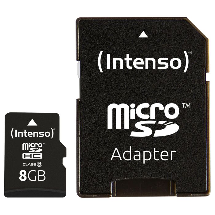 Intenso Tarjeta MicroSDHC de 8GB Clase 10, Velocidad de Lectura 25MB/s, Referencia 3413460