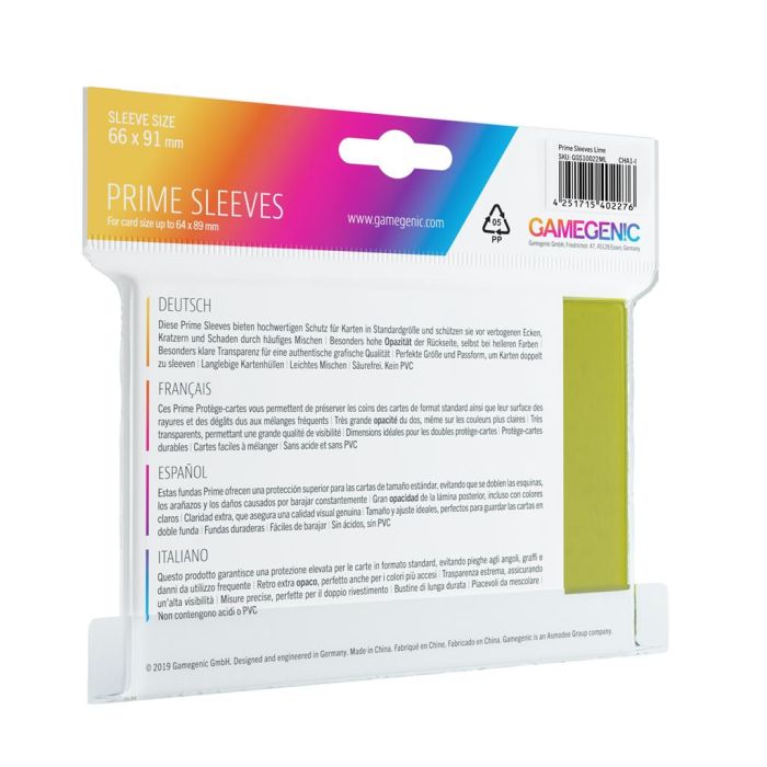 Pack Prime Sleeves Lime (100) 1