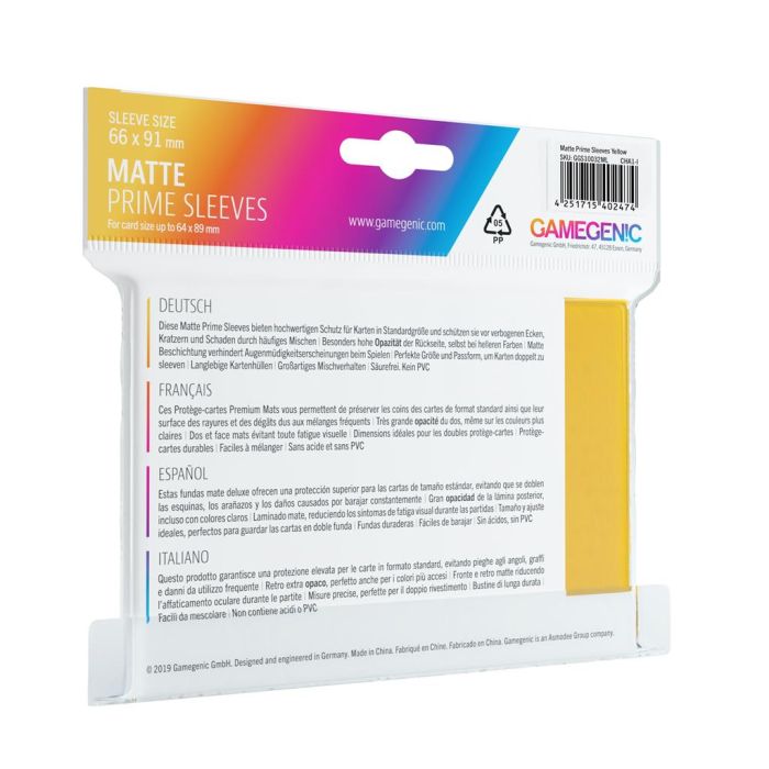 Pack Matte Prime Sleeves Yellow (100) 1