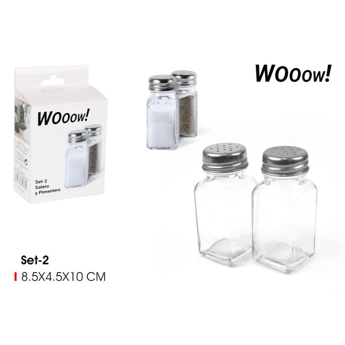 Set de 2 salero y pimentero Wooow (24 Unidades) Set de 2 salero y pimentero Wooow (24 Unidades)