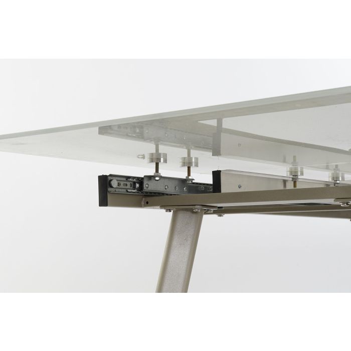 DKD Home Decor Mesa Comedor Extensible Glam de Cristal y Metal Dorado Blanco 140 x 80 x 76 cm 5 DKD Home Decor Mesa Comedor Extensible Glam de Cristal y Metal Dorado Blanco 140 x 80 x 76 cm 5