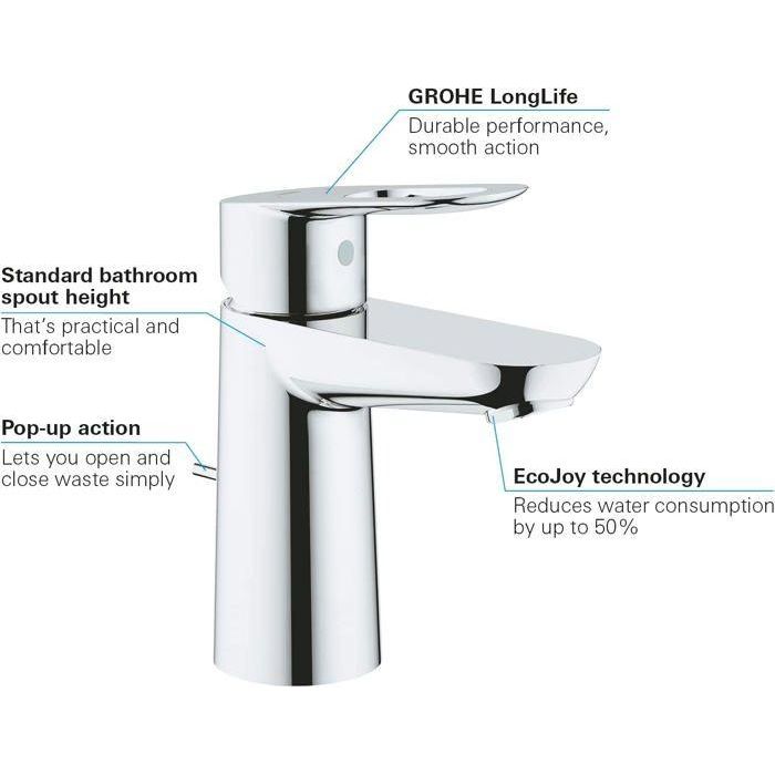 Grohe Mezclador de lavabo de diseño Bauloop Minimalista 2 Grohe Mezclador de lavabo de diseño Bauloop Minimalista 2