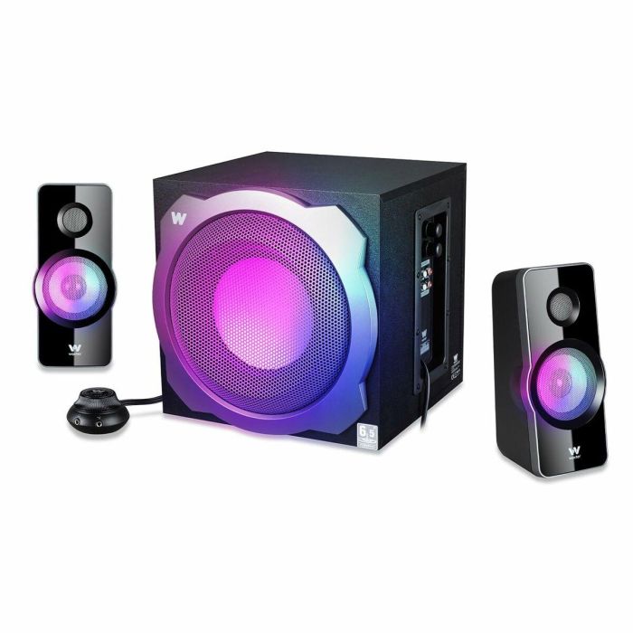 Woxter SO26-113 Altavoces Big Bass 260 RGB 2.1 con Subwoofer, 150W, sonido alta fidelidad, compatible PC/multimedia 1