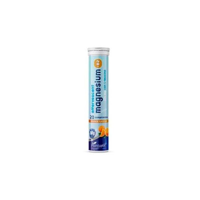 Plantapol Magnesium +B2 con Leucina Sabor Naranja 375mg, 20 Comprimidos Efervescentes para Energía y Músculos