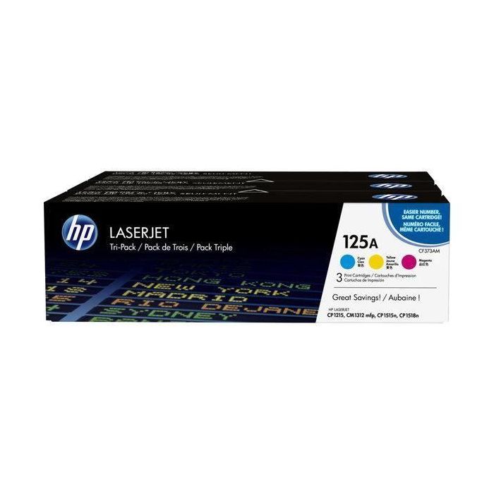 Hp Toner Laser Tricolor 125A Pack 3 Cb541-Cb542-Cb543