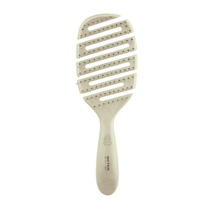 Beter Cepillo Esqueleto Fibra Natural y Púas de Nylon con Bolita - Ideal para Desenredar, Peinar y Aportar Volumen al Cabello - Beige 1 ud