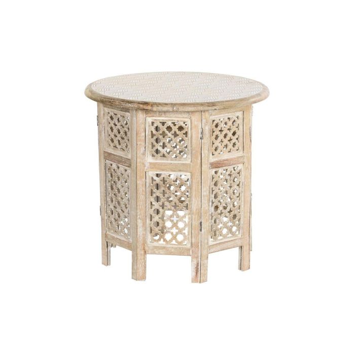 Mesita Auxiliar Urban DKD Home Decor Marron Blanco 53 x 53 x 53 cm