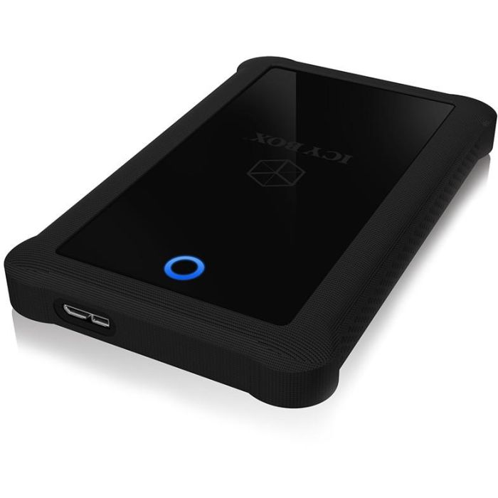 ICY BOX IB-233U3-B Carcasa Externa para Disco Duro/SSD SATA de 2.5" USB-A 3.0 con Funda de Silicona Negra 2