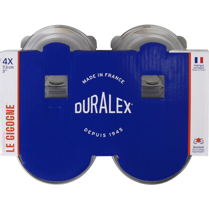 Duralex Set 4 Bolsas Apilables Transparentes 70cc, ø7.5 x 3 cm (24 Cajas)