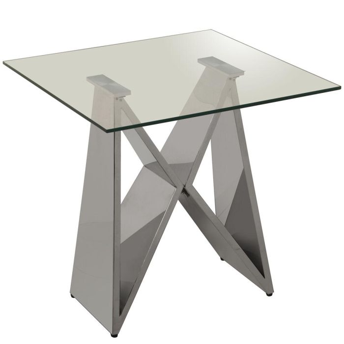 Mesa auxiliar Alexandra House Living Gris Transparente 55 x 55 x 55 cm