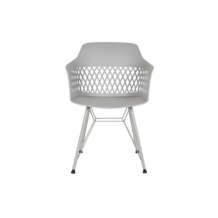 DKD Home Decor Silla Scandi Gris Claro 57 x 80.5 x 57 cm Pp Metal 4
