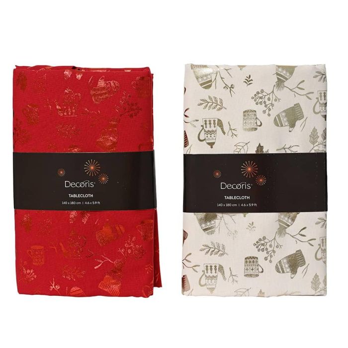 Decoris Mantel Navideño de Poliéster 140x180 cm, Colores Surtidos (Selección Aleatoria)