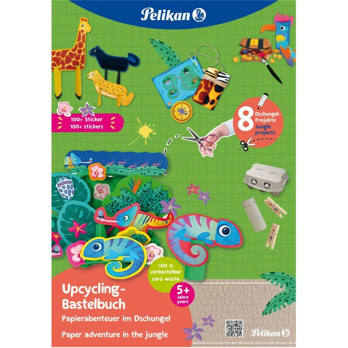 Pelikan Upcycling Bastelbuch mit Sticker. Dschungel A4 0 Pelikan Upcycling Bastelbuch mit Sticker. Dschungel A4 0