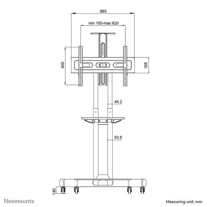 Neomounts NM-M1700BLACK Carrito para Pantallas de 32-75", 50 kg, Altura Ajustable 104-154 cm, VESA 200x200-600x400, Negro Neomounts NM-M1700BLACK Carrito para Pantallas de 32-75", 50 kg, Altura Ajustable 104-154 cm, VESA 200x200-600x400, Negro