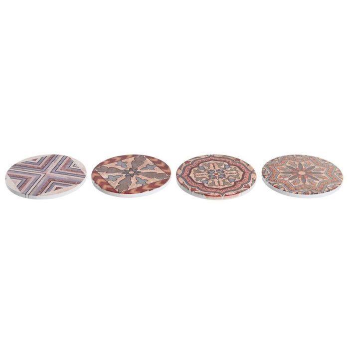 Posavasos Arabe DKD Home Decor Beige Marron 10.8 x 0.7 x 10.8 cm Set de 4 2 Posavasos Arabe DKD Home Decor Beige Marron 10.8 x 0.7 x 10.8 cm Set de 4 2
