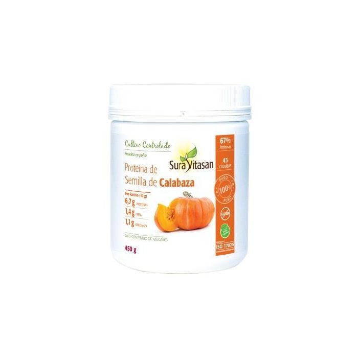 SURA VITASAN Proteína de Semilla de Calabaza 450g en Polvo, Alta en Fitoesteroles y Triptófano Natural