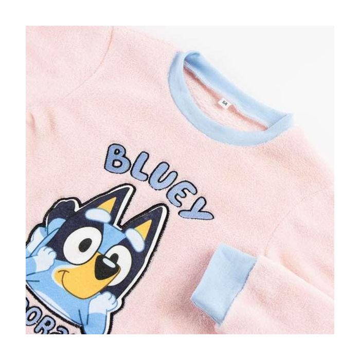 Cerdá Pijama Largo Velour con aplicaciones Bluey para niños de 3 años - Azul claro 2