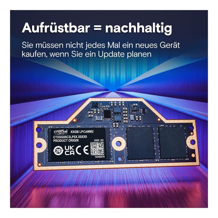 Crucial CT32G75C2LP5X 32GB LPCAMM2 LPDDR5X 7500 MT/s - Memoria RAM para Portátil, 262-pin, 1.05V, Negro 2
