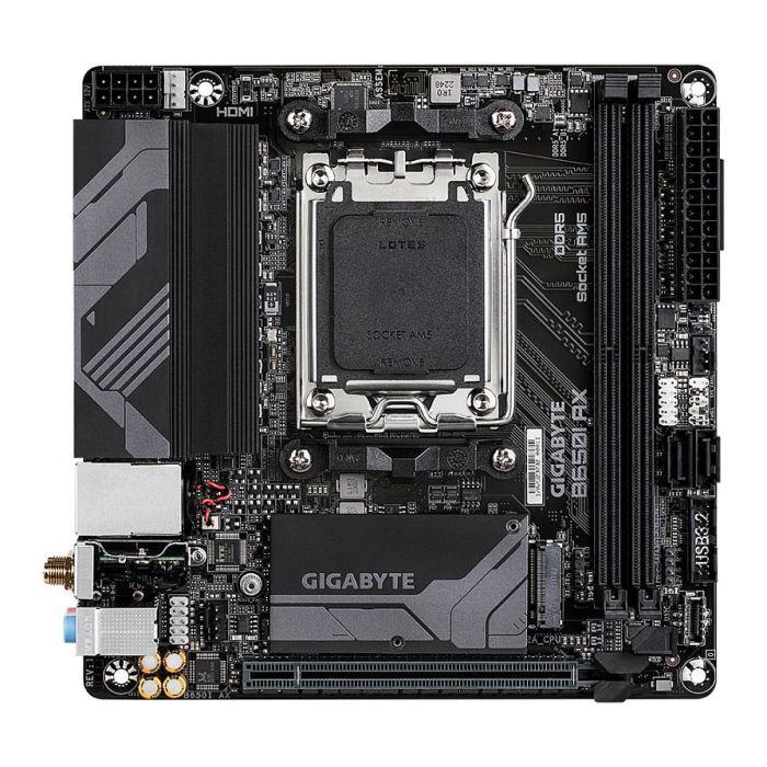 Gigabyte Placa Base AM5 B650I AX ITX para AMD Ryzen Serie 7000/8000/9000, DDR5, Wifi 6E, LAN 2.5GbE