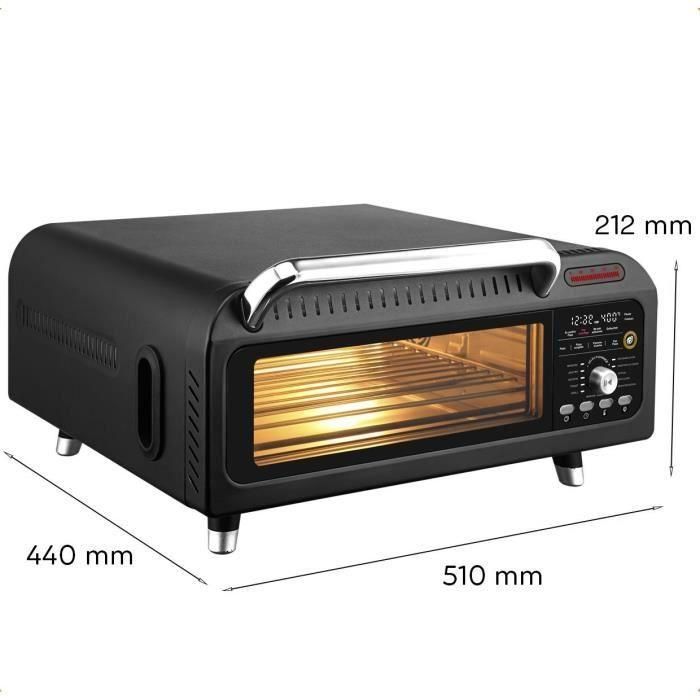 Little Balance 8733 Horno para Pizza Modelo Pizza Revolution'air, Potencia 2000 W, Capacidad 18 L, Color Negro