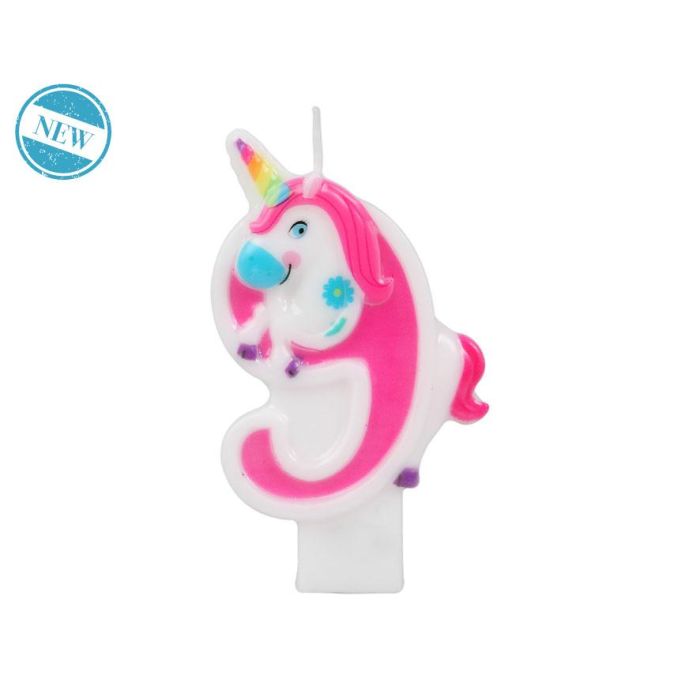 Vela Nº9 Unicornio Multicolor