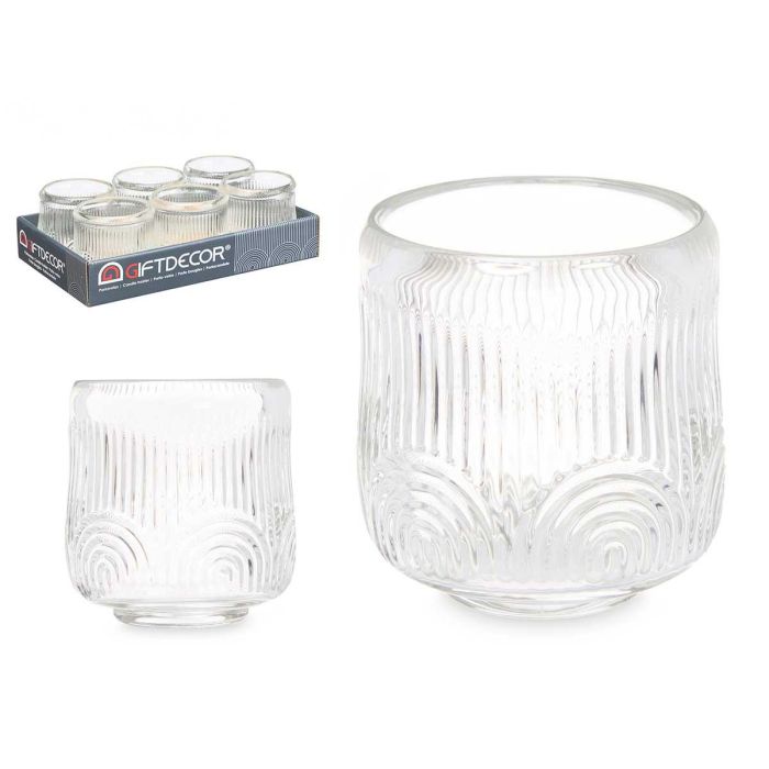 Portavela Circulo Raya Grd Transparente Giftdecor 9X9CM (12 Unidades) Portavela Circulo Raya Grd Transparente Giftdecor 9X9CM (12 Unidades)