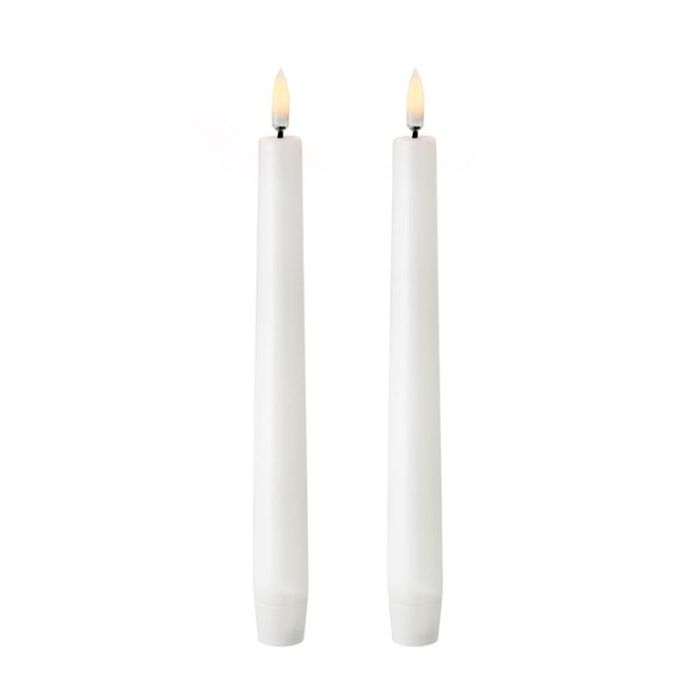 Vela de cera led color blanco ø2,2 x 24,5 cm. pack 2 unidades